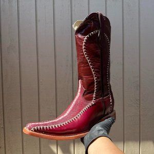 #27 Imitation Boot with Wine Stingray Finish, Weave, Model 6804